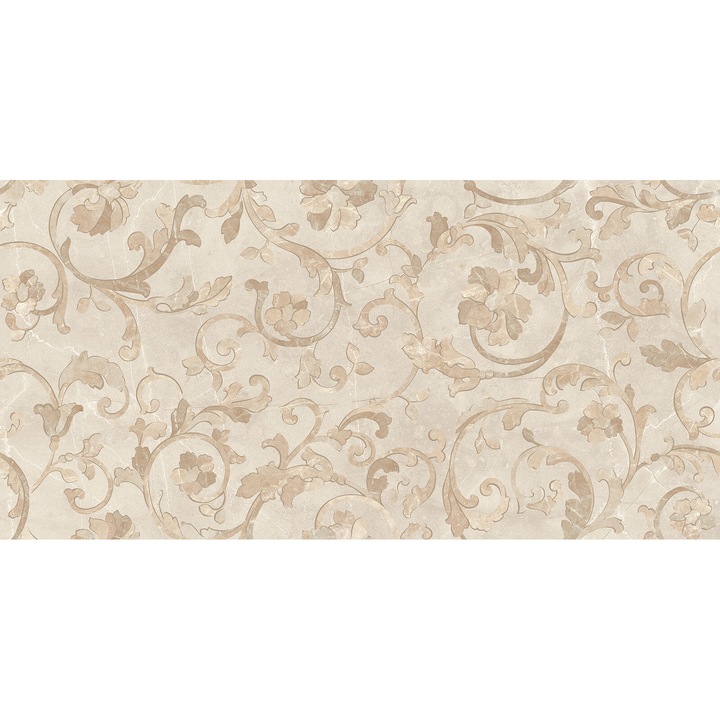 Versace díszcsempe, virágmintás, krémszínű, 39x78cm, 2 darabos szett