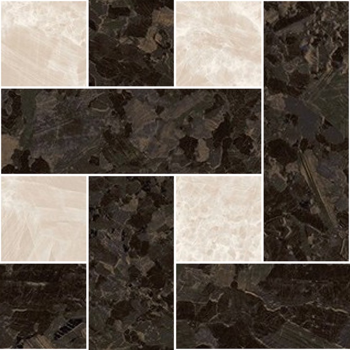 Versace dekoratív kerámia csempe, 30x30cm, 4 darabos szett, natúr