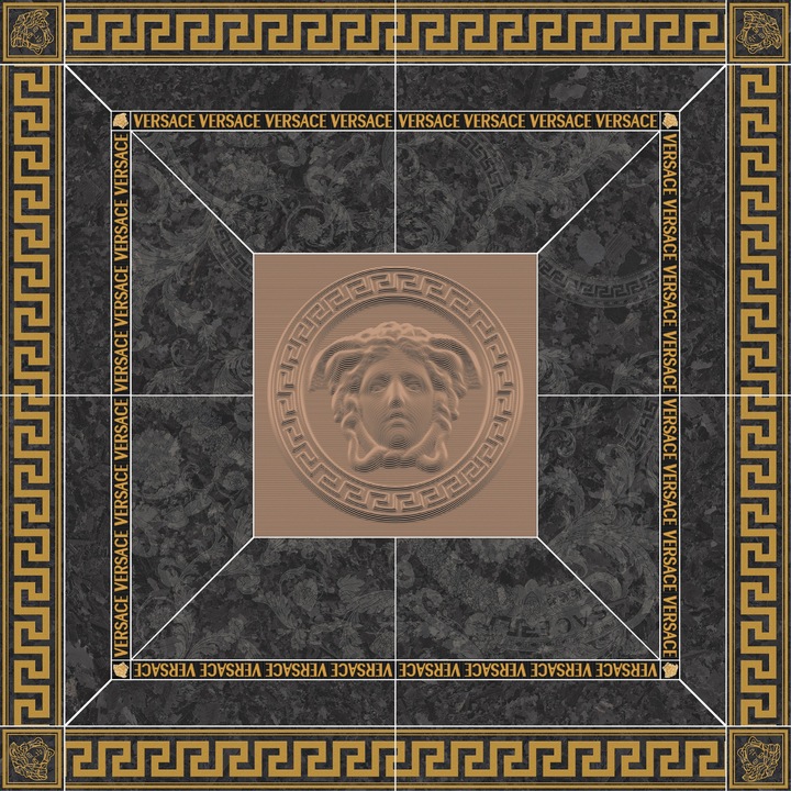 Декоративни плочки Versace, черно/златни, 120x120 см, комплект от 1, луксозен дизайн