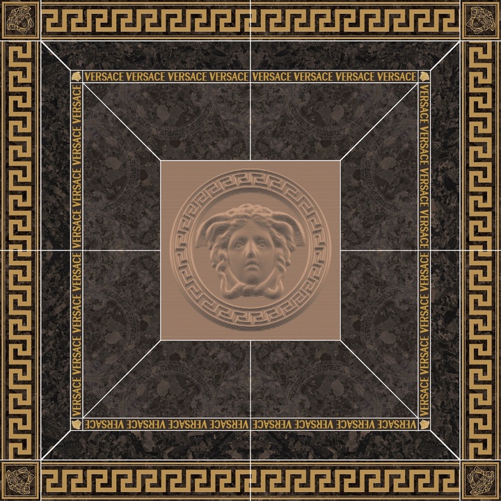 Чиния Versace, декоративна, кафява/златиста, 120x120 см, комплект от 1 брой