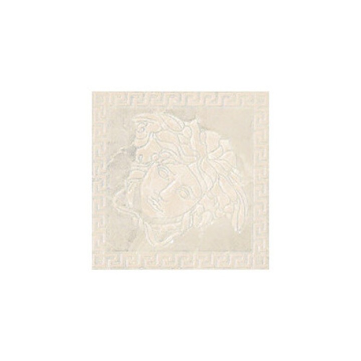 Керамични декоративни плочки Versace, колекция Medusa, мозайка, бели, комплект от 4 броя, 14,4x14,4 см