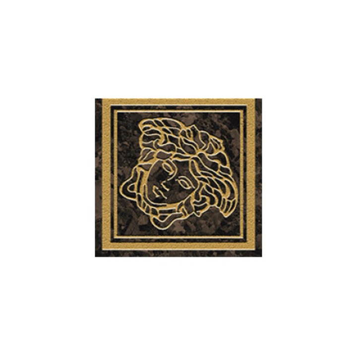 Versace dísztányér, barna/arany 9,8x9,8cm, 4 darab