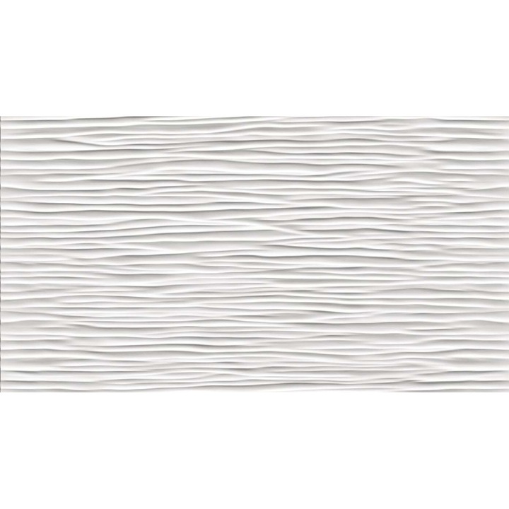 Dekoratív csempe, Atlas Concorde, 3D Wave, fehér, 30,5x56cm, szett 1,3664m2
