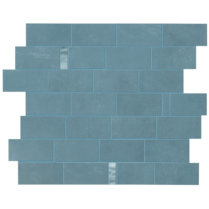 Декоративни плочки Atlas Concorde, цвят Boost Pro Powder Blue Pro Ocean 29.7x33.3см, 0.594м2, имитация на мини тухла