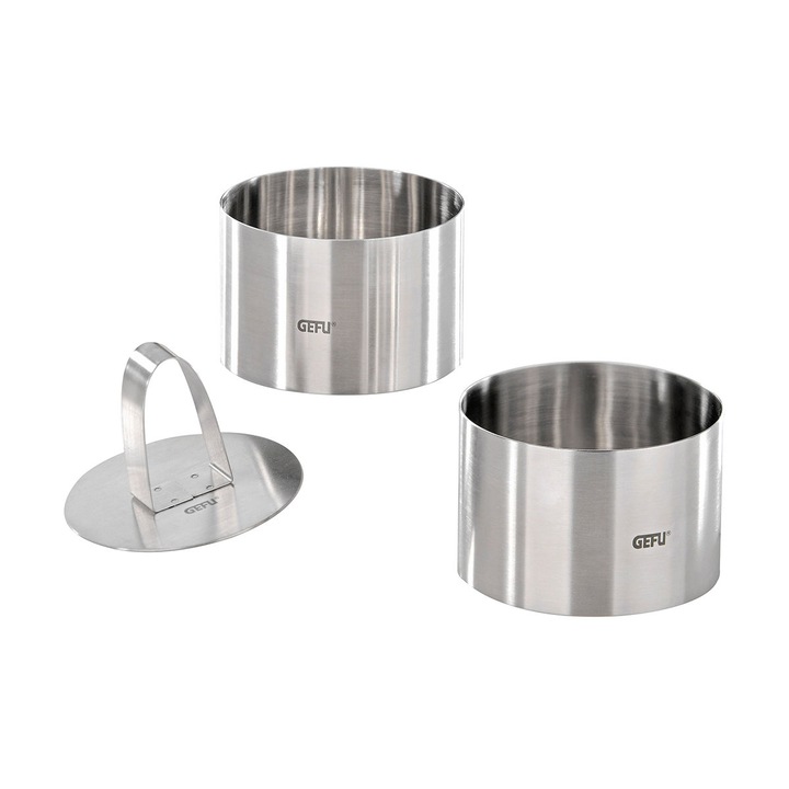 Set 2 forme pentru deserturi, GEFU, inox, 7.5cm diametru, 5cm inaltime