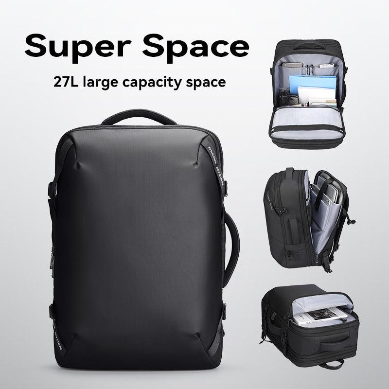 Rucsac multifunctional, Mark Ryden, spate cu plasa ergonomica, respirabila si ventilata, compatibil cu laptop 17.3 inch si tableta 12.9 inch, 27L, port USB si micro USB, impermeabil, antifurt, negru