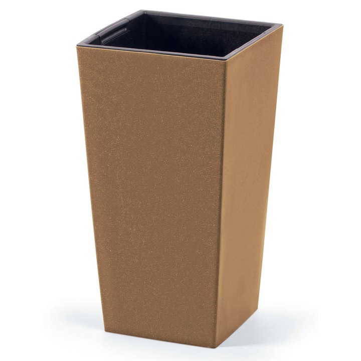 Virágcserép, Edanti, 19.5 Cm, Műanyag, Urbi Square Eco Wood, Barna