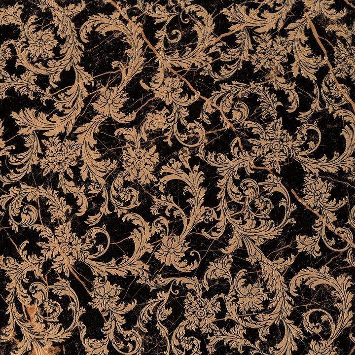 Декоративна чиния Versace, модел BAROCCO, черно/златист нюанс, комплект от 2 броя, 58,5x58,5 см