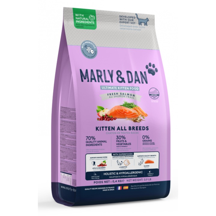HRANA USCATA PENTRU PISICI KITTEN, MARLY&DAN, 400g