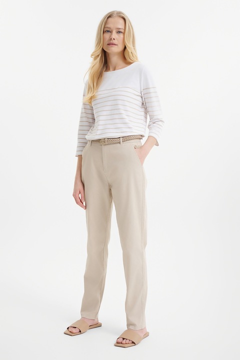GreenPoint, Pantaloni chino drepti cu buzunare oblice, Bej deschis