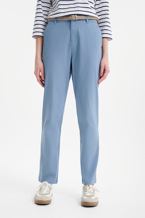 GreenPoint, Pantaloni chino drepti cu buzunare oblice, Albastru pastel