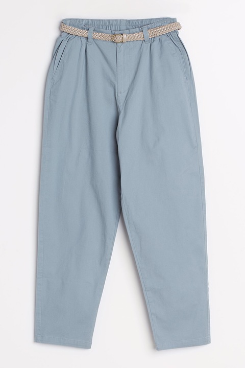 GreenPoint, Pantaloni chino cu talie inalta, Albastru prafuit