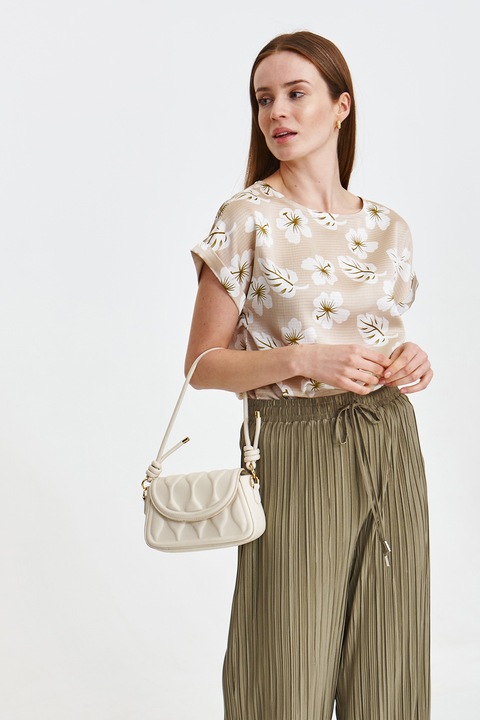 Top Secret, Bluza cu imprimeu floral BLK0126, Alb/Bej/Verde masliniu
