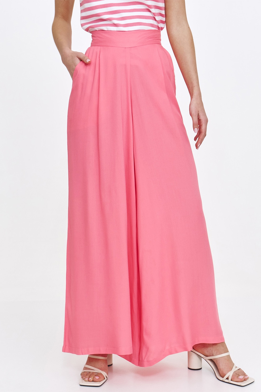 Top Secret, Pantaloni cu croiala ampla si talie inalta, Fucsia, 36