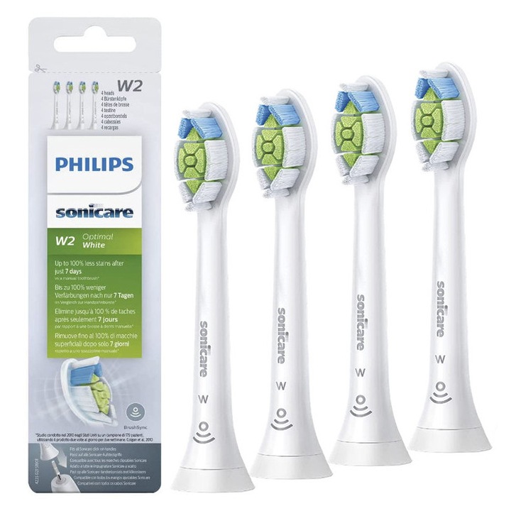 Philips Sonicare HX6064-65 W2 elektromos fogkefe tartalék fejek, fehér, 4 darab
