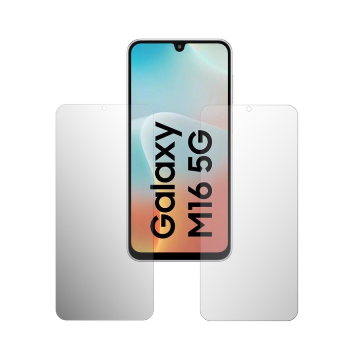 Комплект от 2 x iSkinz Matte Screen Protector за Samsung Galaxy M16 - подходящ за калъфи, невидим Skinz Matte, против пръстови отпечатъци, антирефлексно покритие, самозалепващ се и гъвкав силиконов протектор