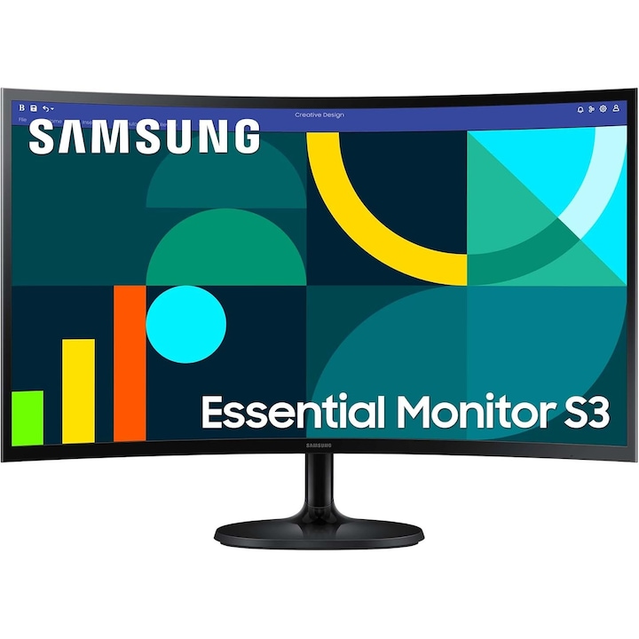 Hajlított monitor Samsung S27D364GAU, 27 hüvelykes, FHD, 4 ms, 100 Hz, fekete