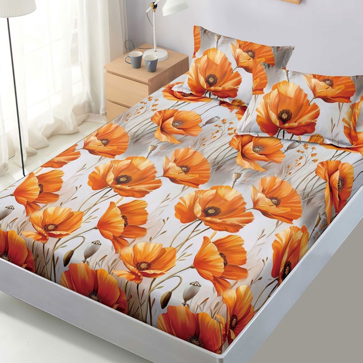 Finet Elegance ágytakaró készlet + 2 db párnahuzat 160x200 cm-es matrachoz, Narancs, HF2FP74