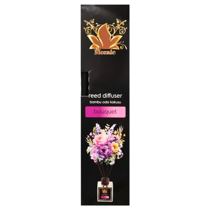 Odorizant de Camera, Mozaic, Bouquet, cu betisoare, cu parfum de flori, 100ml