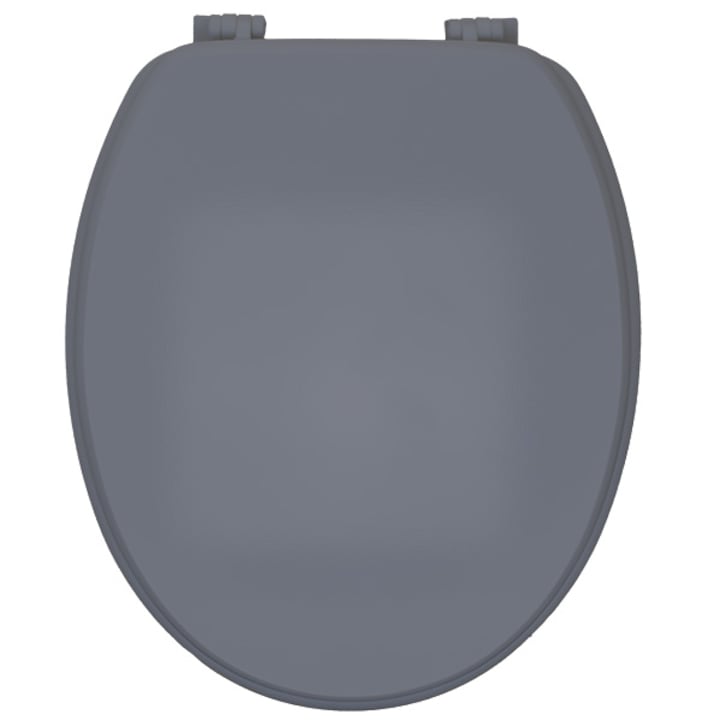 МДФ дървен капак за тоалетна, Frandis, стандартно затваряне, 38x44 см, полипропиленови панти, Сив
