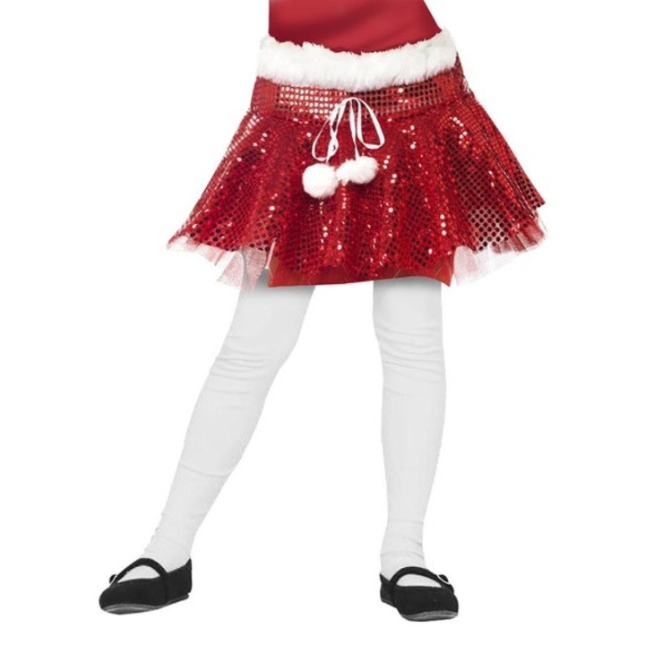 Fusta tutu rosie cu paiete copii 30 cm