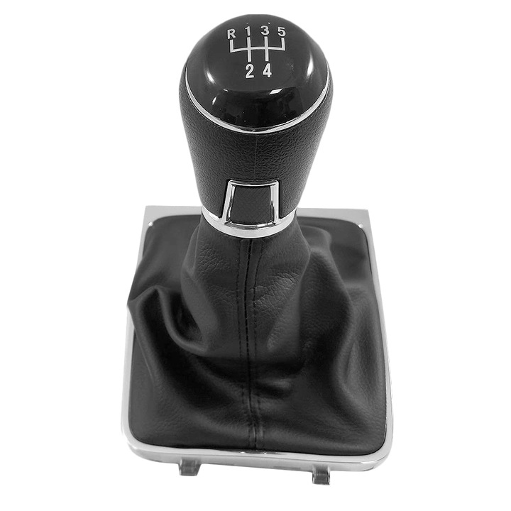 Nuca Schimbator Viteze Si Manson 5 Trepte VW Piele PU neagra Passat 3C2 B6 2005-2012