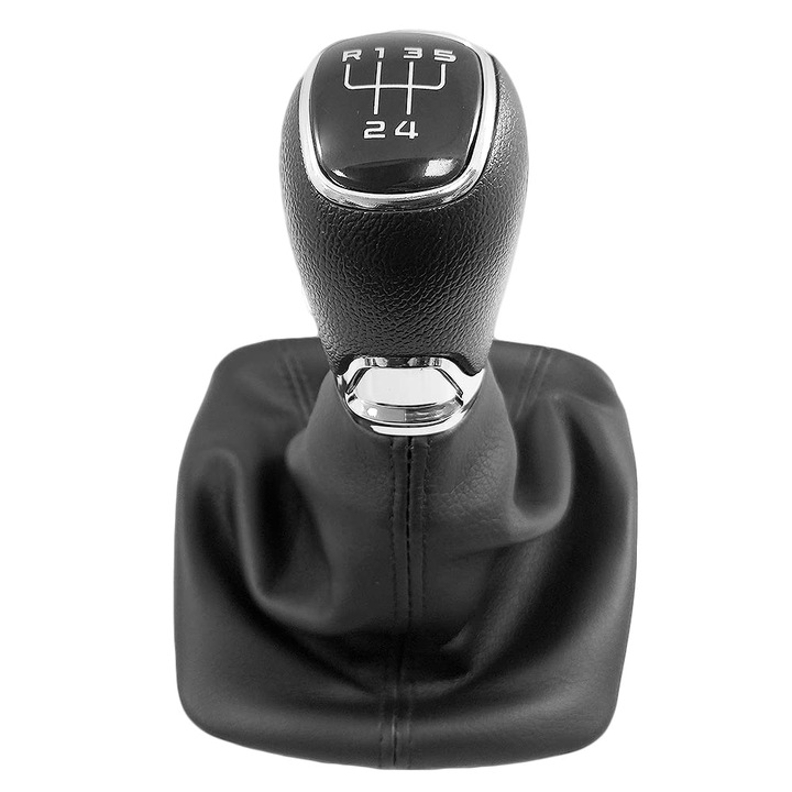 Nuca Schimbator Viteze Si Manson 5 Trepte Skoda Piele PU neagra Skoda Octavia II 1Z3 2004-2013 Skoda Octavia II 1Z5 2004-2013