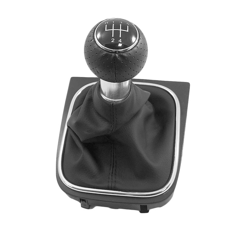 Nuca Schimbator Viteze Si Manson 5 Trepte VW Piele PU neagra Golf MK5 V 1K1 1K5 2005-2009 Golf MK6 VI AJ5 5K1 2009-2014
