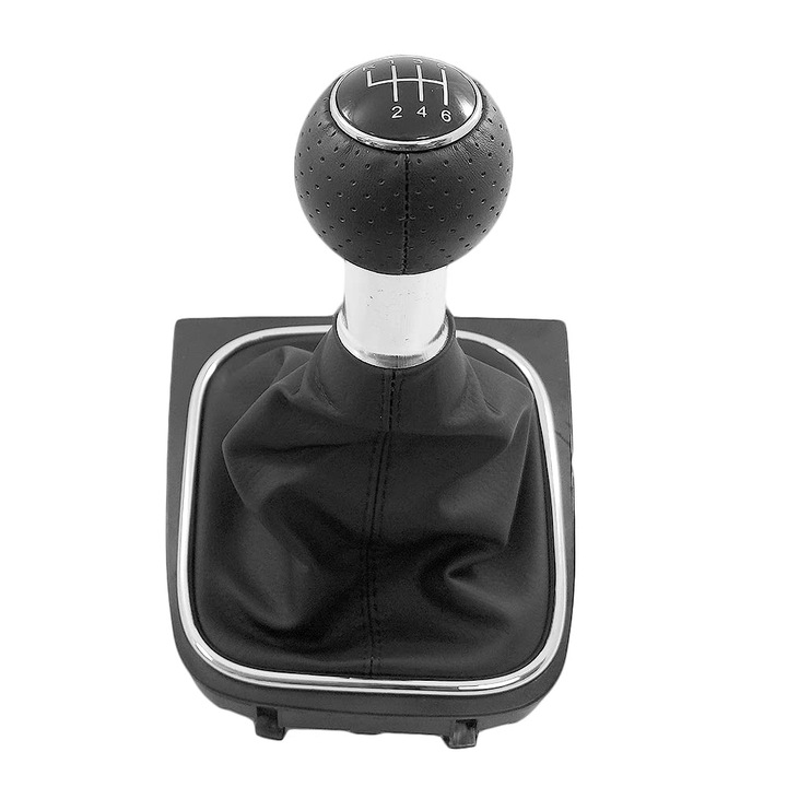 Nuca Schimbator Viteze Si Manson 6 Trepte VW Piele PU neagra Golf MK5 V 1K1 1K5 2005-2009 Golf MK6 VI AJ5 5K1 2009-2014