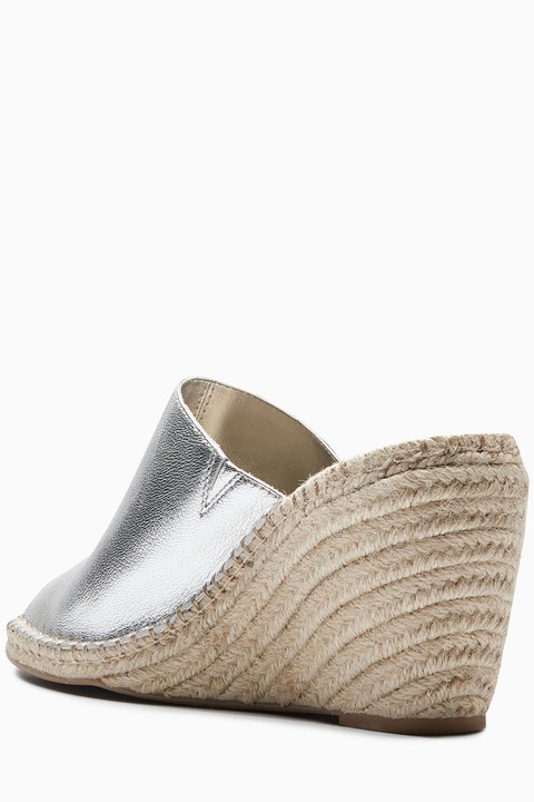 NEXT, Saboti wedge de piele, Argintiu, 3