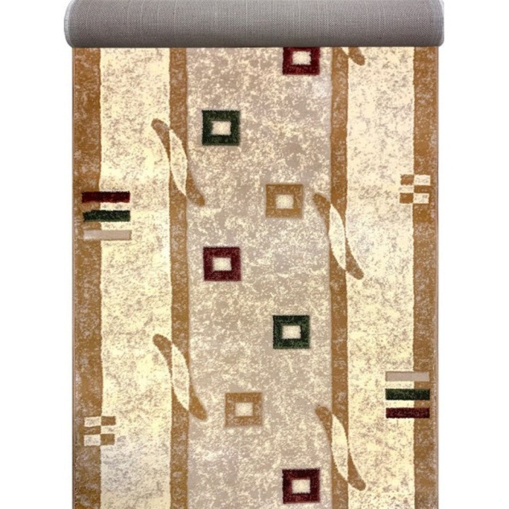 Килим Lotos Covorexpert 579-110, Дължина на влакната 8 мм, Ширина 1,2 м, Размер 120 x 1000 см, Бежов, Кремав, Антиалергичен, Полипропилен, Хол, Спалня, Коридор, Антре