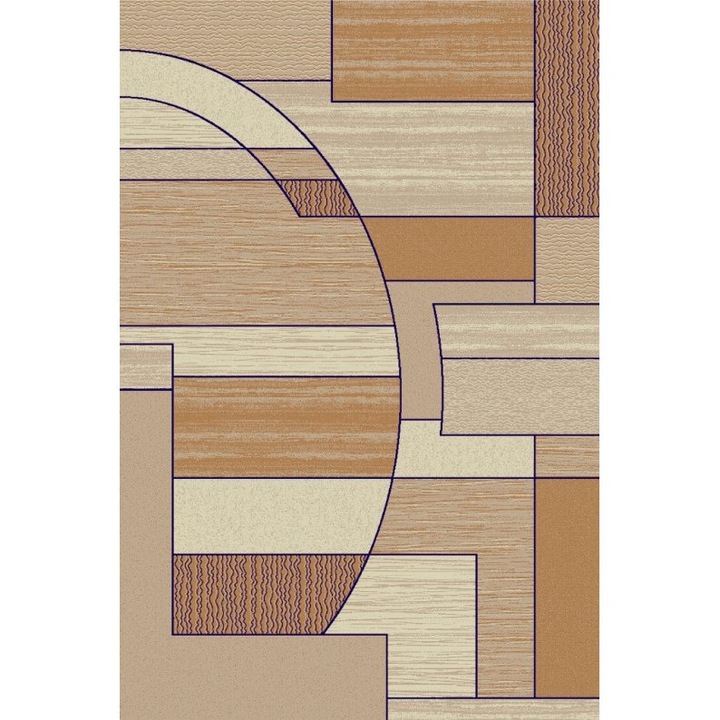 Covor Model Covorexpert Lotos 538-180, Marime 200 x 300 cm, Bej, Lungime Fir 8 mm, Antialergic, Polipropilena, Living, Dormitor, Sufragerie, Birou