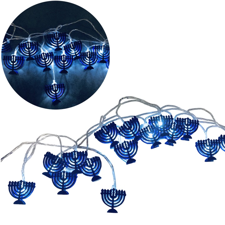 Noul sfesnic - 3M 20 de lumini - Functioneaza cu baterii]Siruri de lumini LED Hanukkah