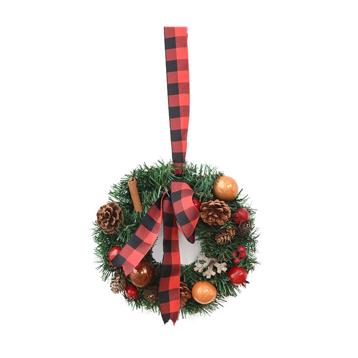 Karácsonyi díszkorona, Enforose, 35cm, polivinil-klorid, beltéri és kültéri használatra