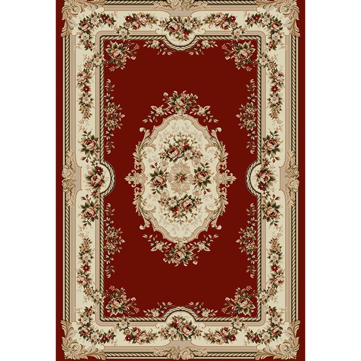 Covor Model Covorexpert Lotos 575-210, Marime 150 x 230 cm, Rosu, Lungime Fir 8 mm, Antialergic, Polipropilena, Living, Dormitor, Sufragerie, Birou 150 x 230