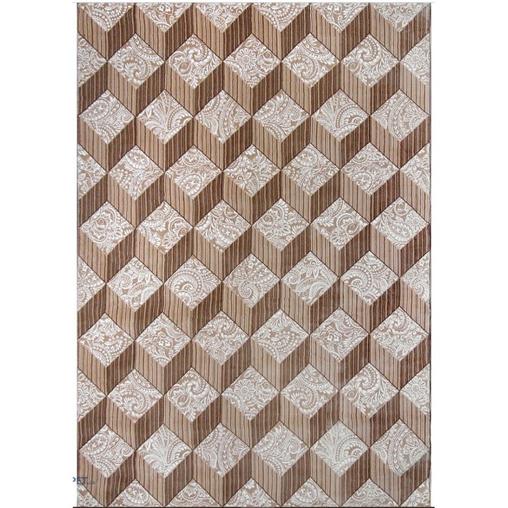 Covor Model Covorexpert Cardinal 25505-110, Marime 160 x 230 cm, Crem, Lungime Fir 7 mm, Antialergic, Polipropilena, Living, Dormitor, Sufragerie, Birou 160 x 230