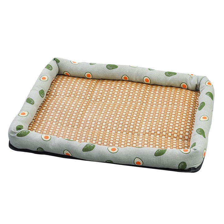 Culcus pentru animale Enforose, saltea racoroasa din in impletit, usor de curatat, 1x Pet Summer Mat