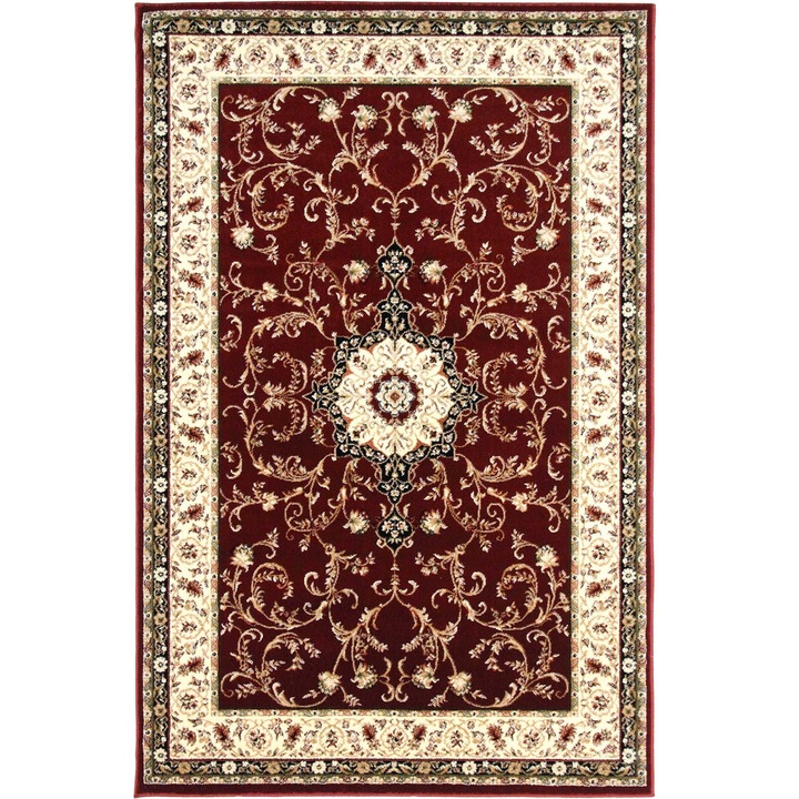 Covorexpert Lotos 523-210 szőnyegmodell, Méret 200 x 300 cm, Piros, Szálhossz 8 mm, Antiallergén, Polipropilén, Nappali, Hálószoba, Étkező, Iroda