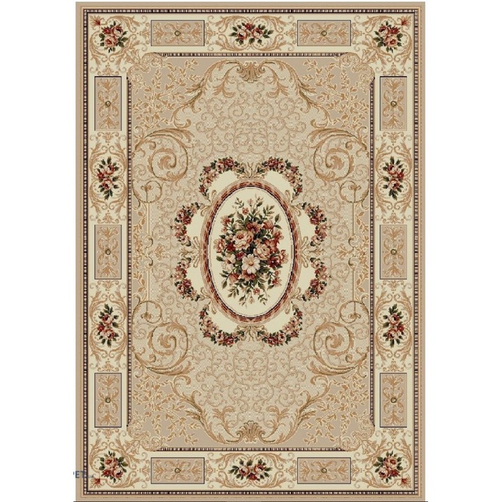 Килим Covorexpert Lotos 542-100, Размер 50 x 80 см, Бежов, Кремав, Дължина на нишката 8 мм, Антиалергичен, Полипропилен, Хол, Спалня, Трапезария, Офис