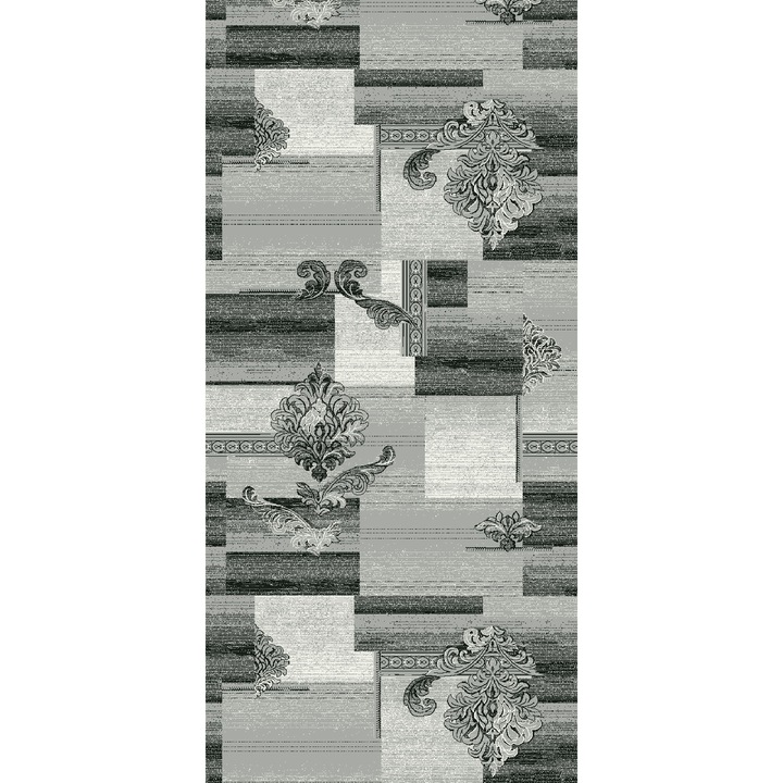 Traversa Festonata / Surfilata, Model Covorexpert Cappuccino 16009-90, Lungime Fir 7 mm, Latime 1.2m, Marime 120 x 700 cm, Gri, Antialergic, Polipropilena, Living, Dormitor, Coridor, Hol 120 x 700