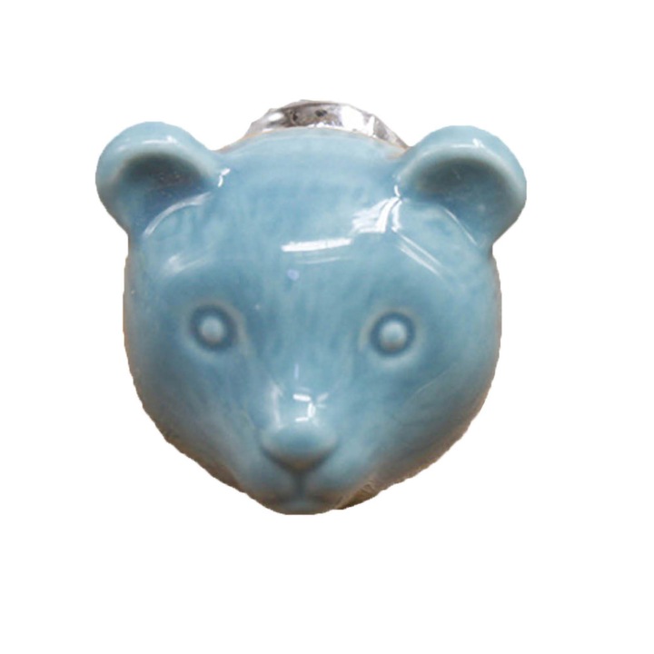 Urs din ceramica Buton usa sertar dulap dulap mobila maner de tragere feronerie (albastru)