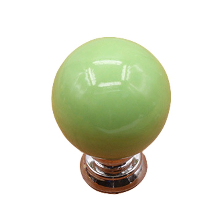 Buton de usa din ceramica in forma de cires, dulap, dulap, maner de tragere pentru mobila (verde)