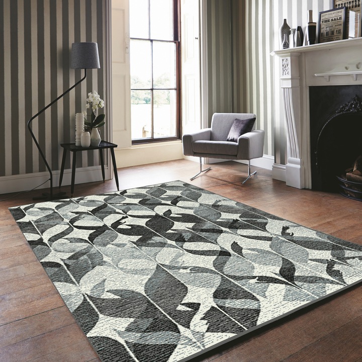 Covor Model Covorexpert Dream 18011-190, Marime 120 x 170 cm, Gri, Lungime Fir 8 mm, Antialergic, Polipropilena, Living, Dormitor, Sufragerie, Birou 120 x 170