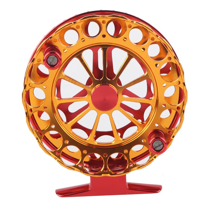 Mulineta de pescuit la musca Enforose F90, aluminiu, rosu-negru, 90g, set 1PCS