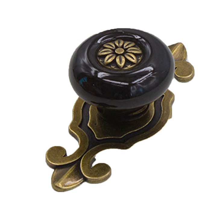 Maner de tragere vintage din ceramica pentru usa dulap dulap dulap mobila (bronzE negru)