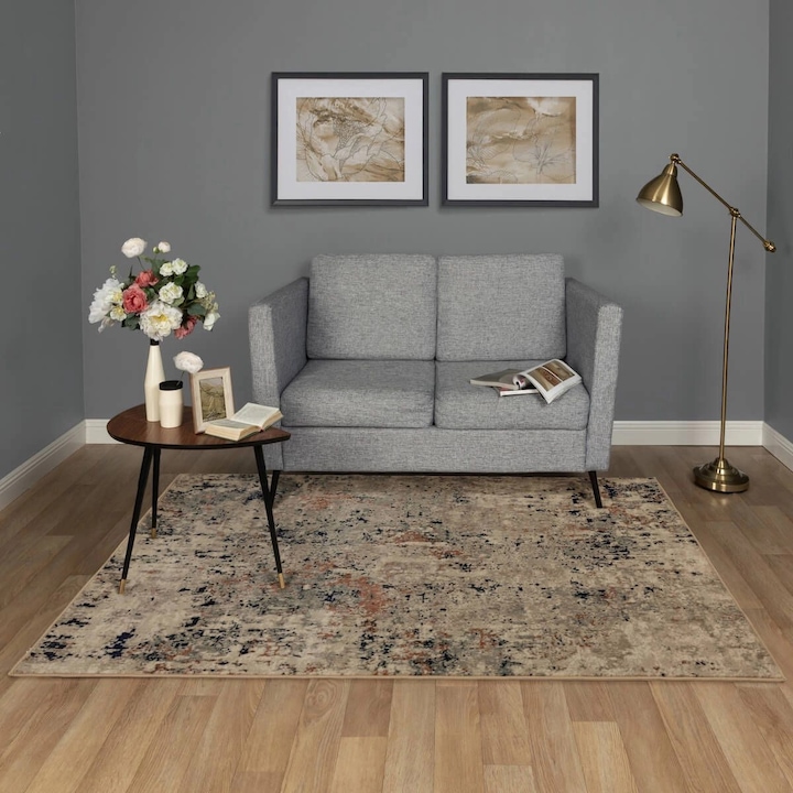 Covor Model Covorexpert Anny 33016-106, Marime 195 x 300 cm, Gri, Maro, Lungime Fir 7 mm, Antialergic, Polipropilena, Living, Dormitor, Sufragerie, Birou 195 x 300