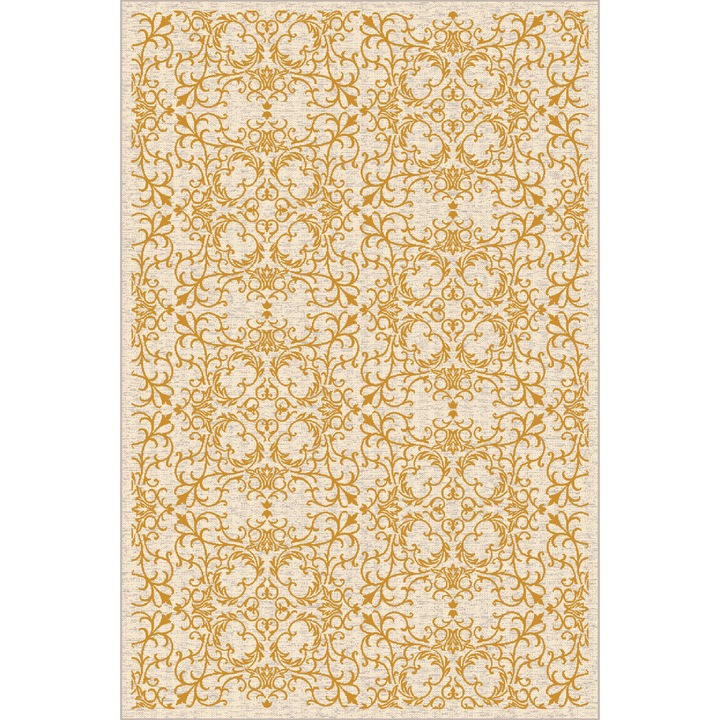 Covor Model Covorexpert Element 28027-111, Marime 80 x 150 cm, Auriu, Lungime Fir 8 mm, Antialergic, Polipropilena, Living, Dormitor, Sufragerie, Birou 80 x 150