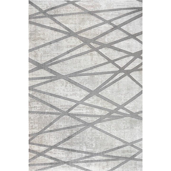 Covorexpert Sofia 41010-1166 szőnyeg, Méret 120 x 170 cm, Szürke, Szálhossz 10 mm, Antiallergén, Polipropilén, Nappali, Hálószoba, Étkező, Iroda