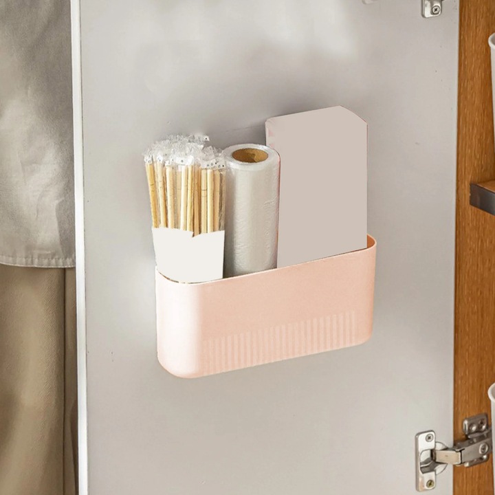 Organizator magnetic ceai YANYXR, 2 compartimente, roz, 22x14.5x6.5 cm