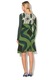 DESIGUAL, Rochie evazata cu design innodat Yacone, Verde feriga, XL